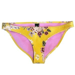 TRIANGL Yellow Floral Bikini Bottoms Neoprene